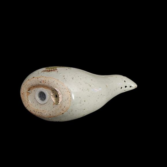 Vintage Ceramic Bird Salt Pepper Shakers Blue Floral Speckled Pottery Set - Picture 5 of 10